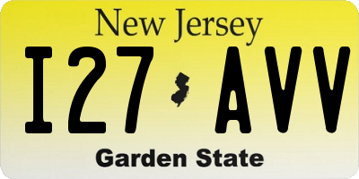 NJ license plate I27AVV