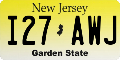 NJ license plate I27AWJ