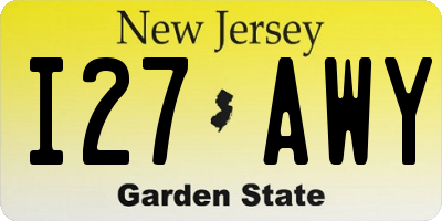 NJ license plate I27AWY