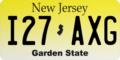 NJ license plate I27AXG