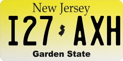 NJ license plate I27AXH