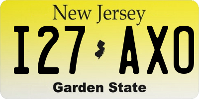 NJ license plate I27AXO