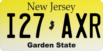 NJ license plate I27AXR