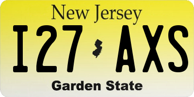 NJ license plate I27AXS