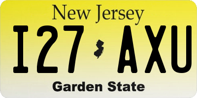 NJ license plate I27AXU