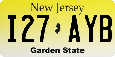 NJ license plate I27AYB