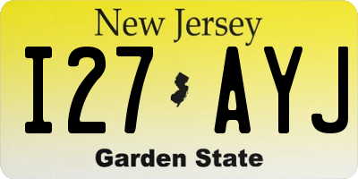 NJ license plate I27AYJ