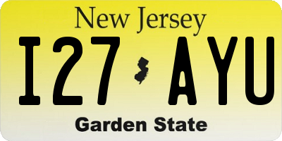 NJ license plate I27AYU