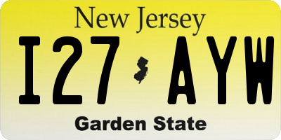 NJ license plate I27AYW