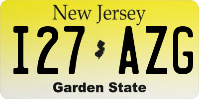 NJ license plate I27AZG