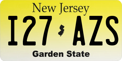 NJ license plate I27AZS