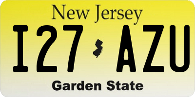 NJ license plate I27AZU