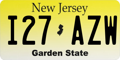 NJ license plate I27AZW