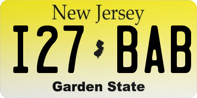 NJ license plate I27BAB