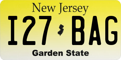 NJ license plate I27BAG