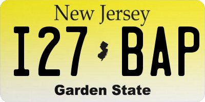 NJ license plate I27BAP