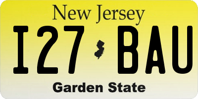 NJ license plate I27BAU
