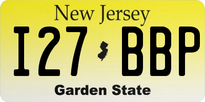 NJ license plate I27BBP