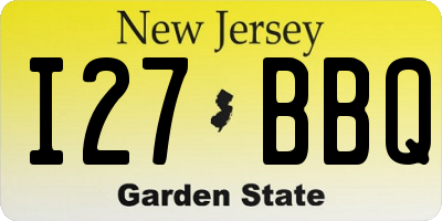 NJ license plate I27BBQ