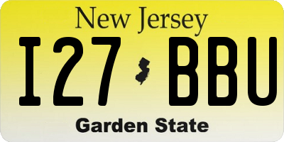 NJ license plate I27BBU