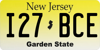 NJ license plate I27BCE