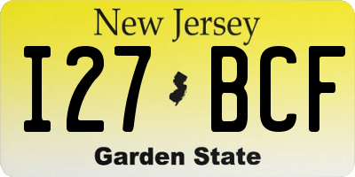 NJ license plate I27BCF