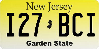 NJ license plate I27BCI