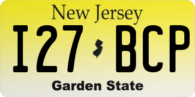 NJ license plate I27BCP