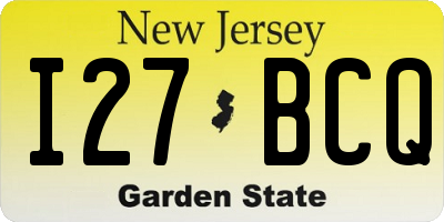 NJ license plate I27BCQ