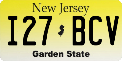 NJ license plate I27BCV