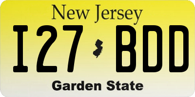 NJ license plate I27BDD