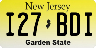 NJ license plate I27BDI