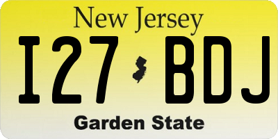 NJ license plate I27BDJ