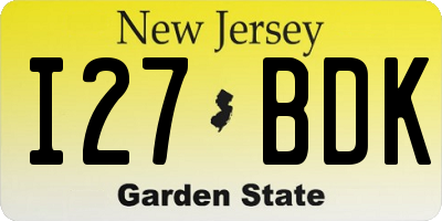 NJ license plate I27BDK