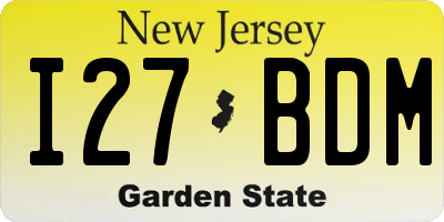 NJ license plate I27BDM