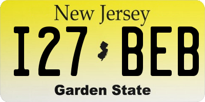 NJ license plate I27BEB