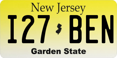 NJ license plate I27BEN