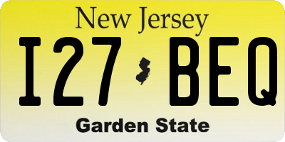 NJ license plate I27BEQ