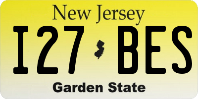 NJ license plate I27BES
