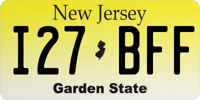 NJ license plate I27BFF