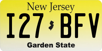 NJ license plate I27BFV