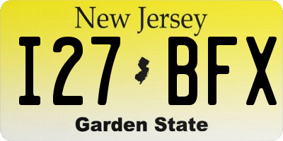 NJ license plate I27BFX