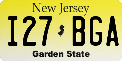 NJ license plate I27BGA