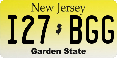NJ license plate I27BGG