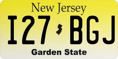 NJ license plate I27BGJ