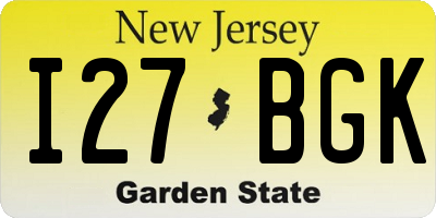 NJ license plate I27BGK