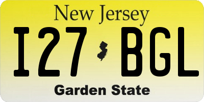 NJ license plate I27BGL