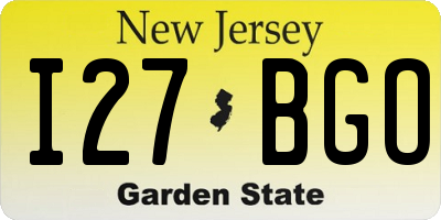 NJ license plate I27BGO