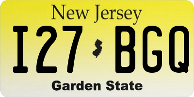 NJ license plate I27BGQ