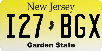 NJ license plate I27BGX